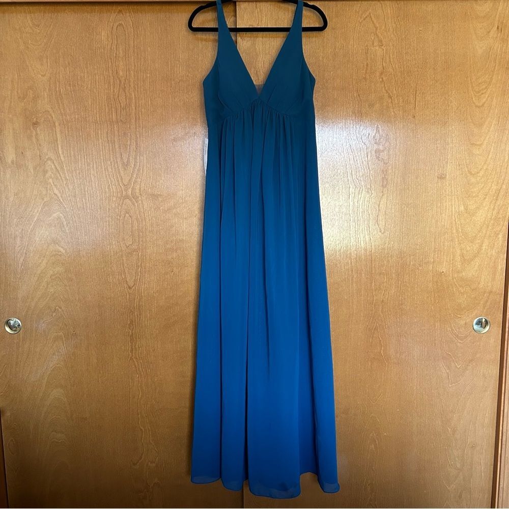 Azazie Deelia Maternity Bridesmaid Maxi Dress in Neptune Blue Size A10